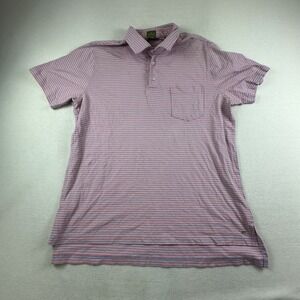 Sid Mashburn Polo Mens Extra Large Blue Red Striped Slim Fit shirt Pocket Cotton